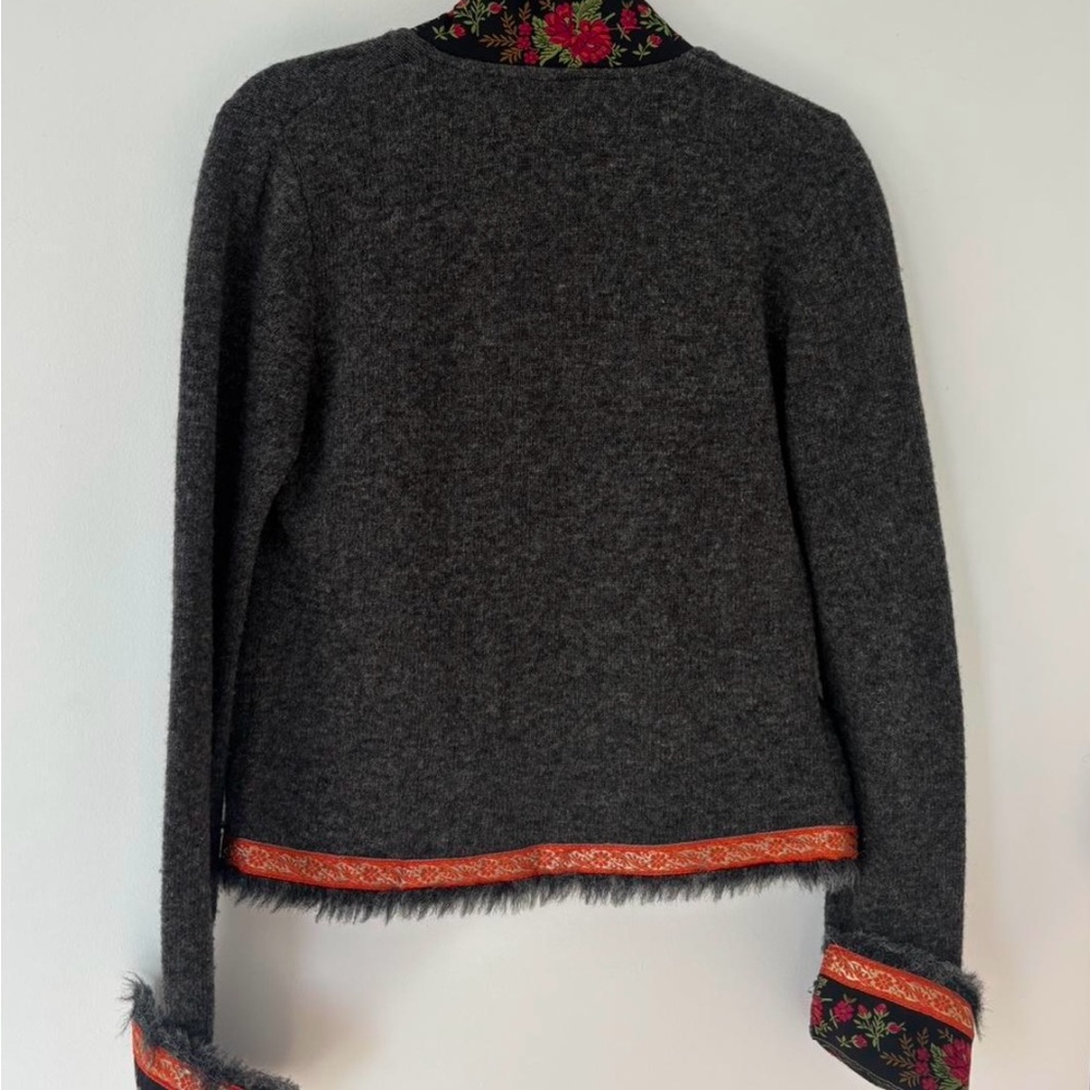 Anthropologie Gray Wool Jacket with Orange Trim - Picture 4 of 4